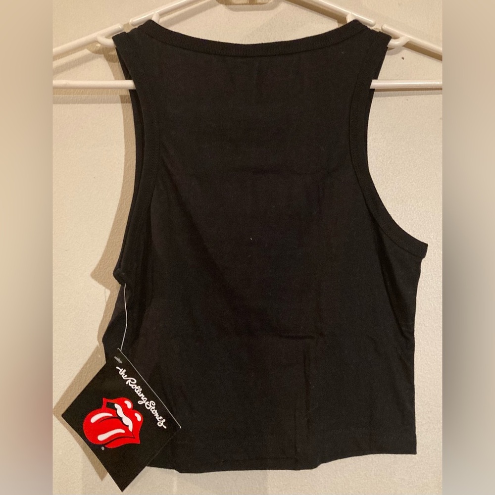 The Rolling Stones Black and Red Crop Top - Picture 2 of 3